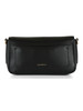 SCHWARZ | Schultertasche aus genarbtem Leder C-ME LOCK Medium