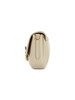 BEIGE | Schultertasche aus genarbtem Leder C-ME LOCK Medium