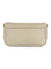 BEIGE | Schultertasche aus genarbtem Leder C-ME LOCK Medium