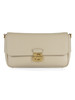 BEIGE | Borsa a spalla in pelle martellata C-ME LOCK Large