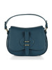 BLAU | MAVERY Small Handtasche aus genarbtem Leder