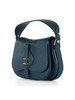 BLAU | MAVERY Small Handtasche aus genarbtem Leder