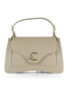 BEIGE | C-ME Medium Handtasche aus genarbtem Leder