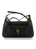 SCHWARZ | Handtasche aus genarbtem Leder BEAT GENERATION Medium