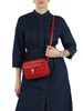 ROSSO | Borsa a tracolla in pelle martellata BEAT Small