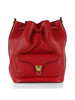 ROT | Beuteltasche aus genarbtem Leder BEAT GENERATION Medium