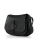 SCHWARZ | MAVERY Large Schultertasche aus genarbtem Leder