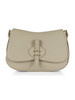 BEIGE | MAVERY Large Schultertasche aus genarbtem Leder