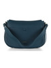 BLAU | MAVERY Large Schultertasche aus genarbtem Leder