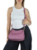 VIOLA CHIARO | Borsa a spalla in pelle martellata NORY Small