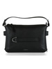 SCHWARZ | GRETEL RIBBON Medium Schultertasche aus genarbtem Leder