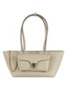 BEIGE | Borsa a spalla in pelle martellata DOUBLE BEAT Medium