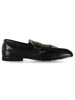 NERO | Mocassino in pelle con fibbia e frange