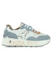 AZZURRO | GIRL: Sneakers in pelle e tessuto con para alta