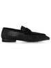 NERO | Mocassino con mascherina in pelle intrecciata