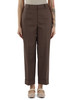 MARRONE | Pantalone in cotone e viscosa stretch
