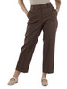 MARRONE | Pantalone in cotone e viscosa stretch