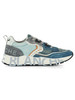 AZZURRO | Sneakers CLUB01 in suede e canvas delavè