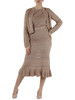 ROSA | Gonna midi in viscosa e lurex con strass