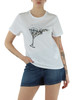 BIANCO/NERO | BETTER: T-shirt in cotone con stampa e pietre decorative