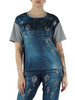 GRIGIO | T-shirt in cotone con pannello frontale a contrasto