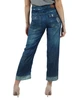 BLAU | Bedruckte Satin-Hose
