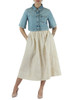 CELESTE | Camicia cropped in denim con manica corta