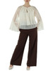 PANNA | Blusa in mussola con balze alle maniche