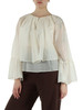 PANNA | Blusa in mussola con balze alle maniche