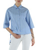 AZZURRO | Camicia manica corta in popeline di misto cotone