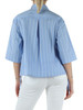 AZZURRO | Camicia manica corta in popeline di misto cotone