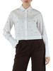 BIANCO | Camicia cropped in popeline di cotone con strass