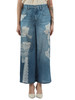AZZURRO | Pantalone gamba larga con stampa denim