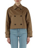 MARRONE CHIARO | Trench corto in gabardina di cotone