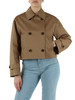 MARRONE CHIARO | Trench corto in gabardina di cotone