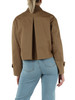 MARRONE CHIARO | Trench corto in gabardina di cotone
