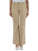 BEIGE | Pantalone svasato in gabardina di cotone