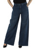 BLAU | Jeans mit weitem Bein und Strass