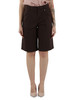 MARRONE | Bermuda in popeline di cotone con pinces