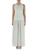 BIANCO | Abito lungo in doppio tessuto con dettagli cut-out