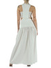 BIANCO | Abito lungo in doppio tessuto con dettagli cut-out