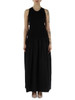 NERO | Abito lungo in doppio tessuto con dettagli cut-out