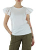 BIANCO | T-shirt regular fit in cotone con inserti in pizzo