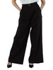 SCHWARZ | Weite Hose aus Stretch-Baumwolle