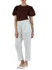 BIANCO | Pantalone in cotone mosso con coulisse