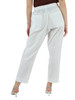 BIANCO | Pantalone in cotone mosso con coulisse