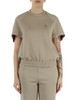 BEIGE | Felpa in misto cotone con logo glitterato
