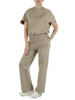 BEIGE | Pantalone sportivo in misto cotone con logo glitterato