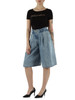BLU | Bermuda jeans con pinces frontali