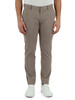 Greige | Gestreifte SASAL Slim Fit Hose aus Baumwollmischung